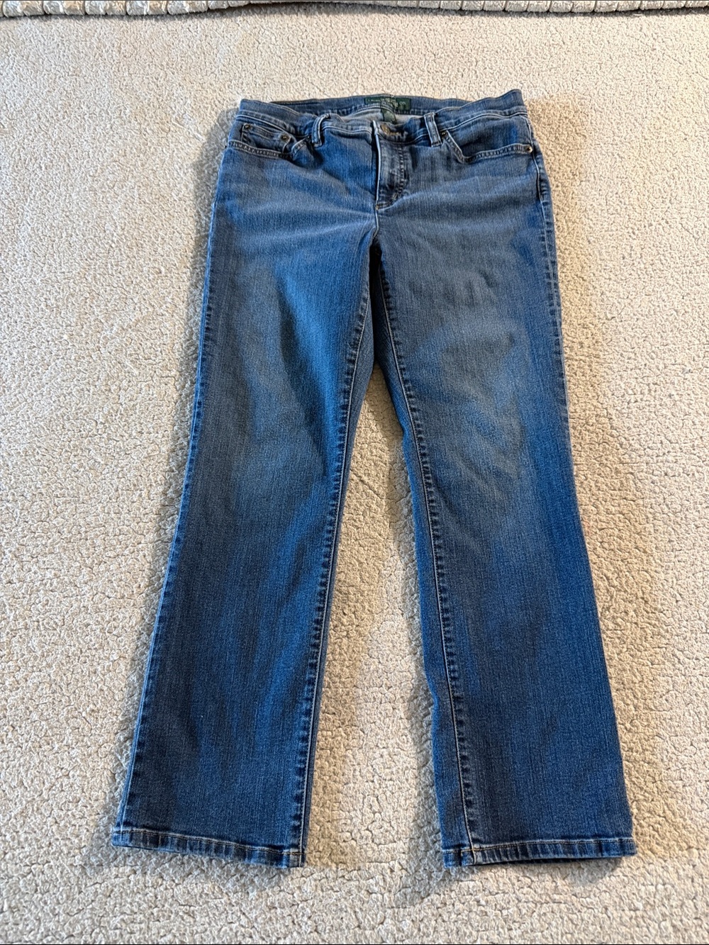 Ralph Lauren Women's Mid-Blue Straight-Leg Jeans 8P